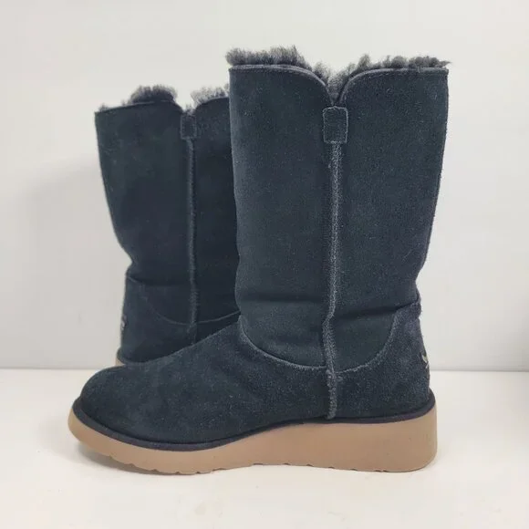 Koolaburra By UGG Women's Black Suede Mid-Calf Boots 1014301 US Size 7 - Picture 6 of 12
